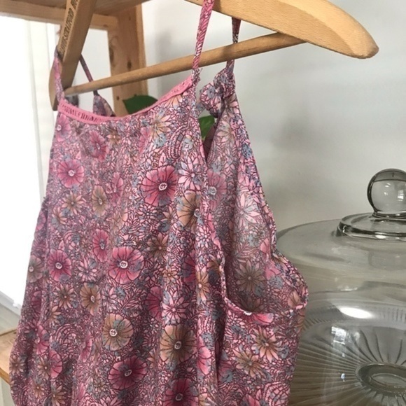 Raga Anthropologie Pink Floral Print Boho Tassel Tank Top - Picture 10 of 16